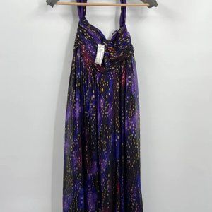Nicole Miller Purple-Blue/Gold Spots Gown (Size 4)